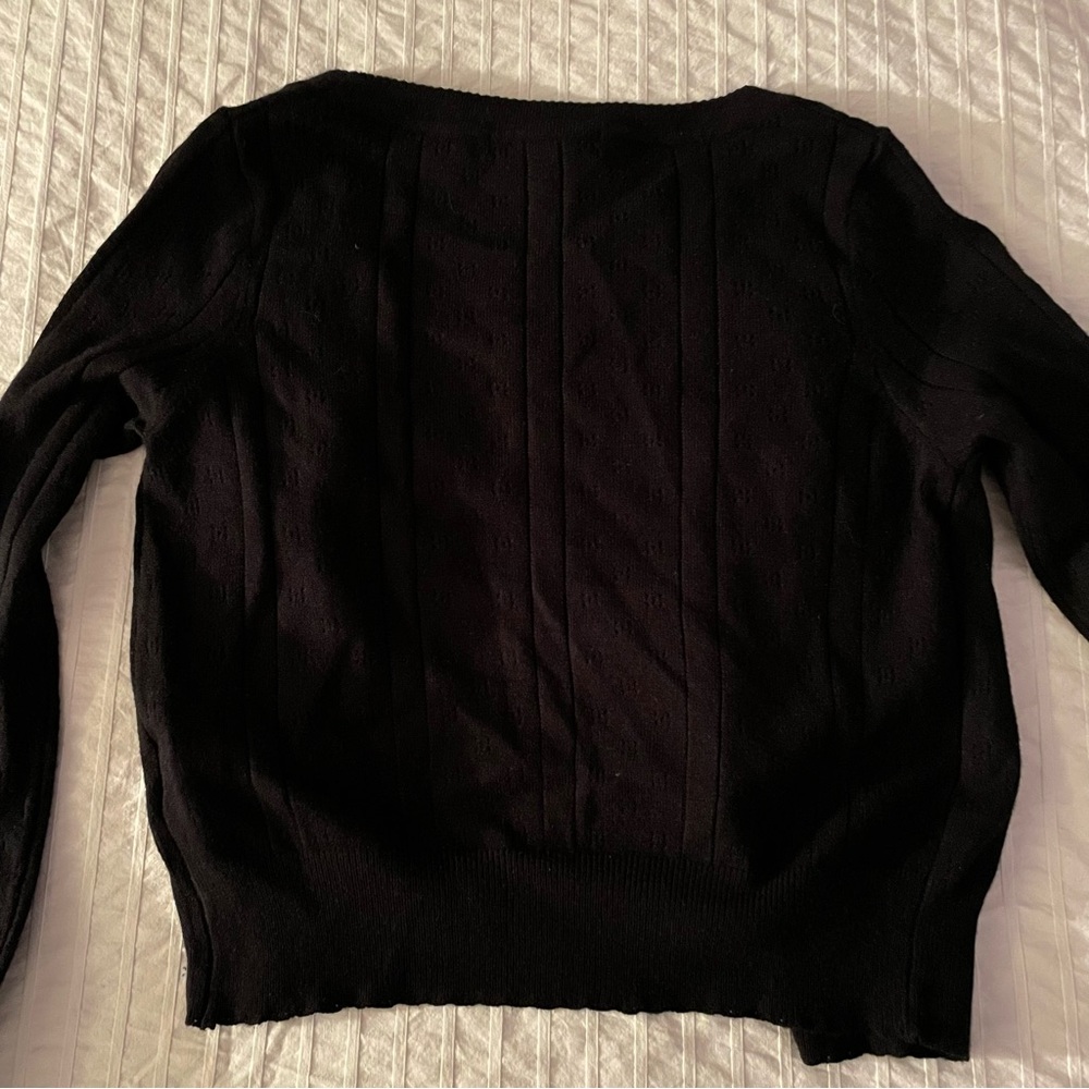 Black Button-Up Cardigan - Picture 4 of 4